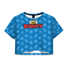 Женская футболка Cropp-top с принтом Bounty BS , 100% полиэстер | круглая горловина, длина футболки до линии талии, рукава с отворотами | brawl stars | jessie | leon | spike | бравл старс | джесси | леон | спайк