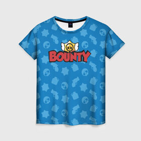 Женская футболка 3D с принтом Bounty BS , 100% полиэфир ( синтетическое хлопкоподобное полотно) | прямой крой, круглый вырез горловины, длина до линии бедер | brawl stars | jessie | leon | spike | бравл старс | джесси | леон | спайк