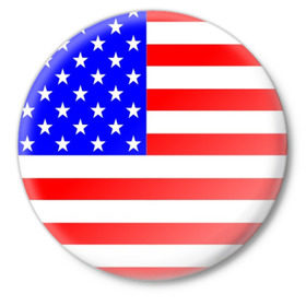 Значок с принтом АМЕРИКАНСКИЙ ФЛАГ ,  металл | круглая форма, металлическая застежка в виде булавки | usa | абстракция | америка | американский | герб | звезды | краска | символика сша | страны | сша | флаг | штаты