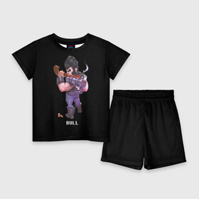 Детский костюм с шортами 3D с принтом Bill ,  |  | Тематика изображения на принте: brawl stars | jessie | leon | spike | бравл старс | джесси | леон | спайк