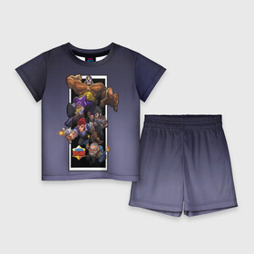Детский костюм с шортами 3D с принтом Brawl Stars ,  |  | Тематика изображения на принте: brawl stars | jessie | leon | spike | бравл старс | джесси | леон | спайк