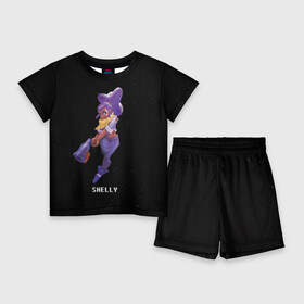 Детский костюм с шортами 3D с принтом Shelly ,  |  | brawl stars | jessie | leon | spike | бравл старс | джесси | леон | спайк