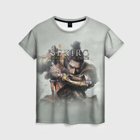 Женская футболка 3D с принтом Sekiro: Shadows Die Twice , 100% полиэфир ( синтетическое хлопкоподобное полотно) | прямой крой, круглый вырез горловины, длина до линии бедер | japan | sekiro | однорукий волк | самурай | секиро | сэнгоку | экшн | япония