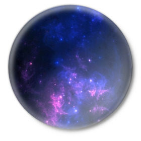 Значок с принтом Неоновый космос ,  металл | круглая форма, металлическая застежка в виде булавки | galaxy | nebula | space | star | абстракция | вселенная | галактика | звезда | звезды | космический | планеты