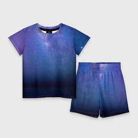 Детский костюм с шортами 3D с принтом Космос ,  |  | galaxy | nebula | space | star | абстракция | вселенная | галактика | звезда | звезды | космический | планеты