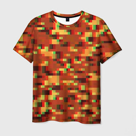 Мужская футболка 3D с принтом Пиксели , 100% полиэфир | прямой крой, круглый вырез горловины, длина до линии бедер | Тематика изображения на принте: альтернативный камуфляж | армия | вдв | зеленый | камуфляж | пиксели | полевой | силовые структуры | текстуры | хаки