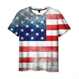 Мужская футболка 3D с принтом Америка Флаг , 100% полиэфир | прямой крой, круглый вырез горловины, длина до линии бедер | Тематика изображения на принте: usa | абстракция | америка | американский | герб | звезды | краска | символика сша | страны | сша | флаг | штаты