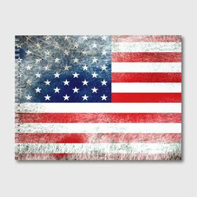 Альбом для рисования с принтом Америка Флаг , 100% бумага
 | матовая бумага, плотность 200 мг. | Тематика изображения на принте: usa | абстракция | америка | американский | герб | звезды | краска | символика сша | страны | сша | флаг | штаты