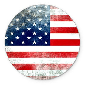 Коврик для мышки круглый с принтом Америка Флаг , резина и полиэстер | круглая форма, изображение наносится на всю лицевую часть | Тематика изображения на принте: usa | абстракция | америка | американский | герб | звезды | краска | символика сша | страны | сша | флаг | штаты