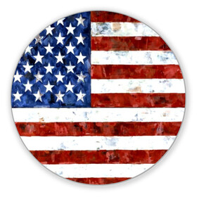 Коврик для мышки круглый с принтом США ФЛАГ , резина и полиэстер | круглая форма, изображение наносится на всю лицевую часть | usa | абстракция | америка | американский | герб | звезды | краска | символика сша | страны | сша | флаг | штаты