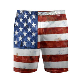 Мужские шорты спортивные с принтом США ФЛАГ ,  |  | usa | абстракция | америка | американский | герб | звезды | краска | символика сша | страны | сша | флаг | штаты