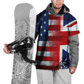 Накидка на куртку 3D с принтом Англия&Америка , 100% полиэстер |  | usa | абстракция | америка | американский | герб | звезды | краска | символика сша | страны | сша | флаг | штаты