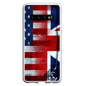 Чехол для Samsung Galaxy S10 с принтом Англия&Америка , Силикон | Область печати: задняя сторона чехла, без боковых панелей | usa | абстракция | америка | американский | герб | звезды | краска | символика сша | страны | сша | флаг | штаты