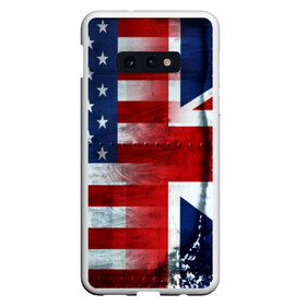 Чехол для Samsung S10E с принтом Англия&Америка , Силикон | Область печати: задняя сторона чехла, без боковых панелей | usa | абстракция | америка | американский | герб | звезды | краска | символика сша | страны | сша | флаг | штаты