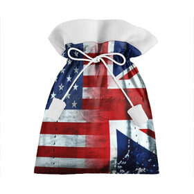 Подарочный 3D мешок с принтом Англия&Америка , 100% полиэстер | Размер: 29*39 см | Тематика изображения на принте: usa | абстракция | америка | американский | герб | звезды | краска | символика сша | страны | сша | флаг | штаты
