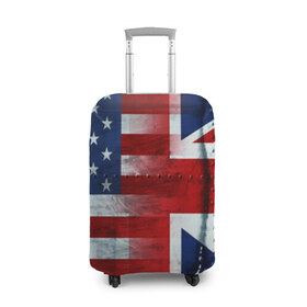 Чехол для чемодана 3D с принтом Англия&Америка , 86% полиэфир, 14% спандекс | двустороннее нанесение принта, прорези для ручек и колес | Тематика изображения на принте: usa | абстракция | америка | американский | герб | звезды | краска | символика сша | страны | сша | флаг | штаты