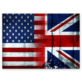Поздравительная открытка с принтом Англия&Америка , 100% бумага | плотность бумаги 280 г/м2, матовая, на обратной стороне линовка и место для марки
 | Тематика изображения на принте: usa | абстракция | америка | американский | герб | звезды | краска | символика сша | страны | сша | флаг | штаты