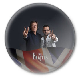 Значок с принтом The Beatles ,  металл | круглая форма, металлическая застежка в виде булавки | Тематика изображения на принте: england | flag | group | music | rock | the beatles | битлз | группа | музыка