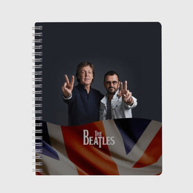 Тетрадь с принтом The Beatles , 100% бумага | 48 листов, плотность листов — 60 г/м2, плотность картонной обложки — 250 г/м2. Листы скреплены сбоку удобной пружинной спиралью. Уголки страниц и обложки скругленные. Цвет линий — светло-серый
 | england | flag | group | music | rock | the beatles | битлз | группа | музыка