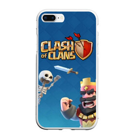 Чехол для iPhone 7Plus/8 Plus матовый с принтом Clash of Clans , Силикон | Область печати: задняя сторона чехла, без боковых панелей | base | clan wars | coc | hall | hog rider | royale | town | trap | база | гоблин | золото | клеш оф кленс | кок | крепость | кристаллы | трофей | эликсир