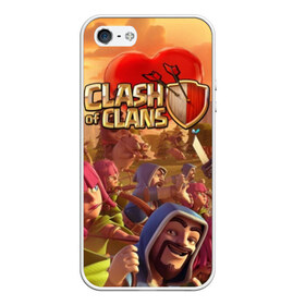 Чехол для iPhone 5/5S матовый с принтом Clash of Clans , Силикон | Область печати: задняя сторона чехла, без боковых панелей | base | clan wars | coc | hall | hog rider | royale | town | trap | база | гоблин | золото | клеш оф кленс | кок | крепость | кристаллы | трофей | эликсир