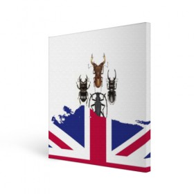 Холст квадратный с принтом Жуки , 100% ПВХ |  | england | flag | the beatles | англия | жуки | флаг
