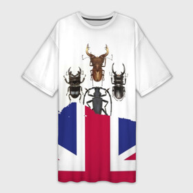 Платье-футболка 3D с принтом Жуки ,  |  | england | flag | the beatles | англия | жуки | флаг