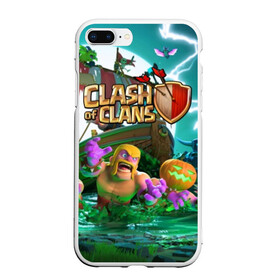 Чехол для iPhone 7Plus/8 Plus матовый с принтом Clash of Clans , Силикон | Область печати: задняя сторона чехла, без боковых панелей | base | clan wars | coc | hall | hog rider | royale | town | trap | база | гоблин | золото | клеш оф кленс | кок | крепость | кристаллы | трофей | эликсир