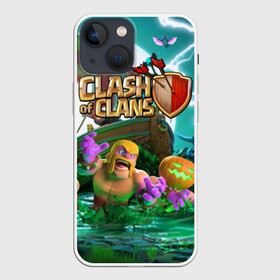 Чехол для iPhone 13 mini с принтом Clash of Clans ,  |  | base | clan wars | coc | hall | hog rider | royale | town | trap | база | гоблин | золото | клеш оф кленс | кок | крепость | кристаллы | трофей | эликсир
