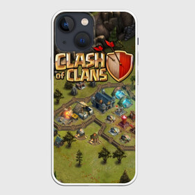 Чехол для iPhone 13 mini с принтом Clash of Clans ,  |  | base | clan wars | coc | hall | hog rider | royale | town | trap | база | гоблин | золото | клеш оф кленс | кок | крепость | кристаллы | трофей | эликсир