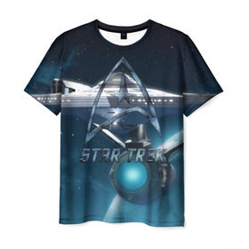Мужская футболка 3D с принтом Star Trek , 100% полиэфир | прямой крой, круглый вырез горловины, длина до линии бедер | captain | chekov | chris | discovery | enterprise | khan | kirk | ncc | pine | spock | star | trek | джеймс | дискавери | капитан | кирк | спок | стартрек