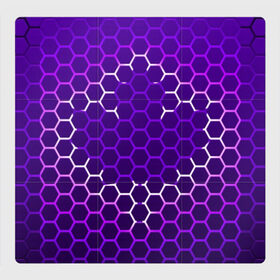 Магнитный плакат 3Х3 с принтом НЕОНОВАЯ БРОНЯ , Полимерный материал с магнитным слоем | 9 деталей размером 9*9 см | abstraction | geometry | hexagon | techno | абстракция | броня | геометрия | краски | неон | неоновый | сетка | соты | стальная броня | текстура | шестигранники