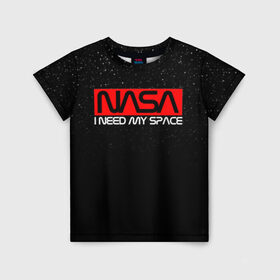 Детская футболка 3D с принтом NASA (НА СПИНЕ) , 100% гипоаллергенный полиэфир | прямой крой, круглый вырез горловины, длина до линии бедер, чуть спущенное плечо, ткань немного тянется | galaxy | nasa | space | space company | star | астрономия | галактика | звезды | космическая компания | космос | наса