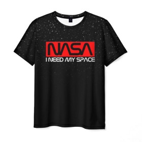 Мужская футболка 3D с принтом NASA (НА СПИНЕ) , 100% полиэфир | прямой крой, круглый вырез горловины, длина до линии бедер | galaxy | nasa | space | space company | star | астрономия | галактика | звезды | космическая компания | космос | наса