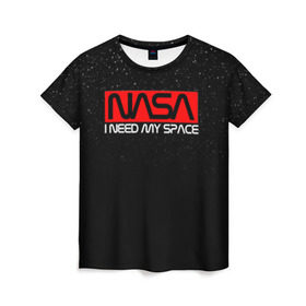 Женская футболка 3D с принтом NASA (НА СПИНЕ) , 100% полиэфир ( синтетическое хлопкоподобное полотно) | прямой крой, круглый вырез горловины, длина до линии бедер | galaxy | nasa | space | space company | star | астрономия | галактика | звезды | космическая компания | космос | наса