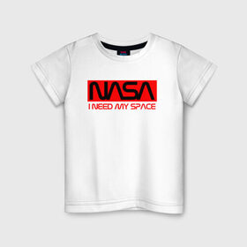 Детская футболка хлопок с принтом NASA (НА СПИНЕ) , 100% хлопок | круглый вырез горловины, полуприлегающий силуэт, длина до линии бедер | flag | galaxy | nasa | space | space company | star | usa | астрономия | галактика | звезды | космическая компания | космос | наса | сша | флаг