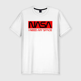 Мужская футболка премиум с принтом NASA (НА СПИНЕ) , 92% хлопок, 8% лайкра | приталенный силуэт, круглый вырез ворота, длина до линии бедра, короткий рукав | flag | galaxy | nasa | space | space company | star | usa | астрономия | галактика | звезды | космическая компания | космос | наса | сша | флаг