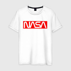 Мужская футболка хлопок с принтом NASA , 100% хлопок | прямой крой, круглый вырез горловины, длина до линии бедер, слегка спущенное плечо. | galaxy | nasa | space | space company | star | астрономия | галактика | звезды | космическая компания | космос | наса