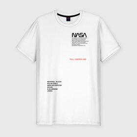 Мужская футболка премиум с принтом NASA , 92% хлопок, 8% лайкра | приталенный силуэт, круглый вырез ворота, длина до линии бедра, короткий рукав | galaxy | nasa | space | space company | star | астрономия | галактика | звезды | космическая компания | космос | наса