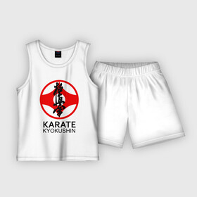 Детская пижама с шортами хлопок с принтом Karate Kyokushin ,  |  | box | boxing | bruce lee | champion | dragon | fight | fighter | judo | muay thai | team | tiger | ufc | али | боевые | боец | бой | бокс | боксер | борьба | брюс ли | воин | дзюдо | дракон | единоборства | искусство | карате | контакт | кулак | лев