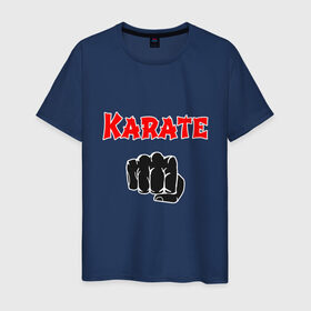 Мужская футболка хлопок с принтом Karate , 100% хлопок | прямой крой, круглый вырез горловины, длина до линии бедер, слегка спущенное плечо. | 