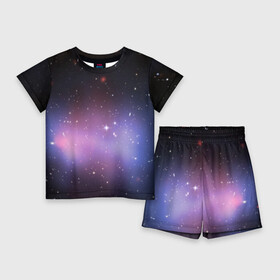 Детский костюм с шортами 3D с принтом Звезды ,  |  | galaxy | nebula | space | star | абстракция | вселенная | галактика | звезда | звезды | космический | планеты