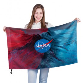 Флаг 3D с принтом NASA , 100% полиэстер | плотность ткани — 95 г/м2, размер — 67 х 109 см. Принт наносится с одной стороны | galaxy | nasa | space | space company | star | астрономия | галактика | звезды | космическая компания | космос | наса