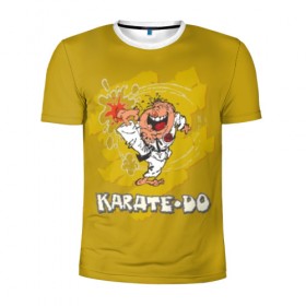 Мужская футболка 3D спортивная с принтом Каратэ , 100% полиэстер с улучшенными характеристиками | приталенный силуэт, круглая горловина, широкие плечи, сужается к линии бедра | каратэ