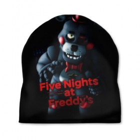 Шапка 3D с принтом Five Nights At Freddys , 100% полиэстер | универсальный размер, печать по всей поверхности изделия | five nights at freddys | foxy | аниматроники | игра | компьютерная игра | робот | фокси | фредди | фреди | чика