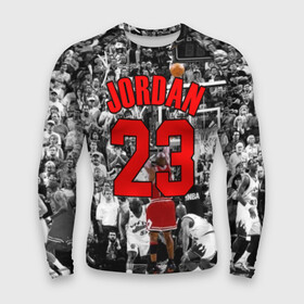 Мужской рашгард 3D с принтом MICHAEL JORDAN | 23 | МАЙКЛ ДЖОРДАН ,  |  | 23 | bulls | chicago bulls | jordan | logo | michael jordan | nba | paris saint germain | psg | red | sport | быки | джордан | лого | майкл джордан | псг | спорт | чигаго буллс