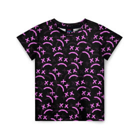 Детская футболка 3D с принтом LIL PEEP , 100% гипоаллергенный полиэфир | прямой крой, круглый вырез горловины, длина до линии бедер, чуть спущенное плечо, ткань немного тянется | lil peep | lil prince | logo | music | pink | rap | зарубежная музыка | зарубежные | лил пип | лого | маленький принц | музыка | реп | розовый