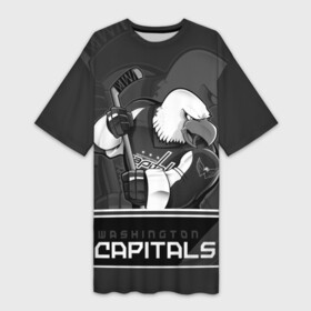 Платье-футболка 3D с принтом Washington Capitals ,  |  | capitals | hokkey | nhl | ovechkin | washington | александр | вашингтон | кэпиталз | кэпиталс | овечкин | хоккеист | хоккей