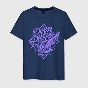 Мужская футболка хлопок с принтом Deep Purple , 100% хлопок | прямой крой, круглый вырез горловины, длина до линии бедер, слегка спущенное плечо. | Тематика изображения на принте: deep purple | группы | дип пёрпл | жэви метал | метал | музыка | рок | хард рок