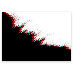Поздравительная открытка с принтом КРАСКА И НИЧЕГО ЛИШНЕГО , 100% бумага | плотность бумаги 280 г/м2, матовая, на обратной стороне линовка и место для марки
 | abstract | colors | glitch | lines | paints | pattern | stripes | texture | абстракция | глитч | краски | полосы | узор